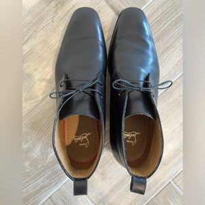 Christian Louboutin Men's Black Milan Flat Calf Brosse Lace-Up Shoes Boots 40.5